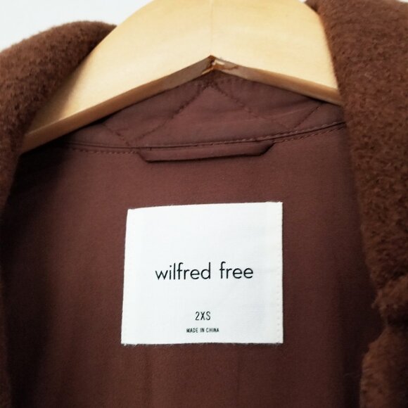 Aritzia Wilfred Free 100% Merino Wool The Ganna Shirt Jacket Shacket XXS Brown - Picture 6 of 16